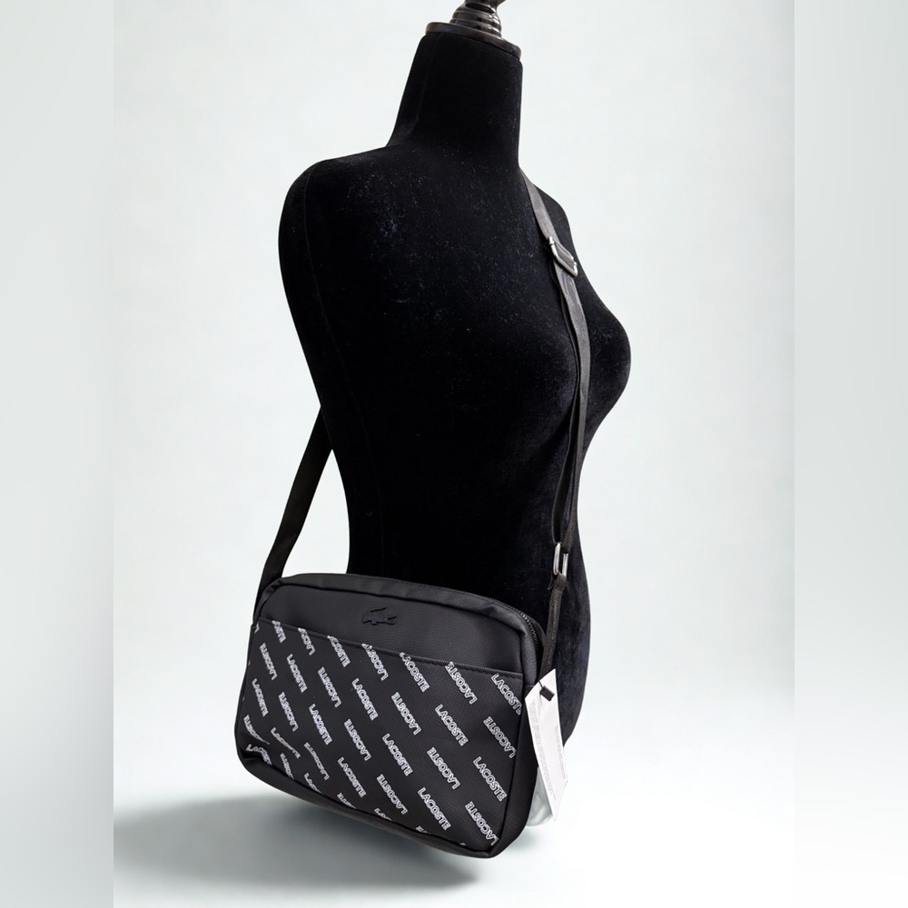 LACOSTE Monogram Print Crossbody Bag NWT 🎁 - Picture 3 of 8